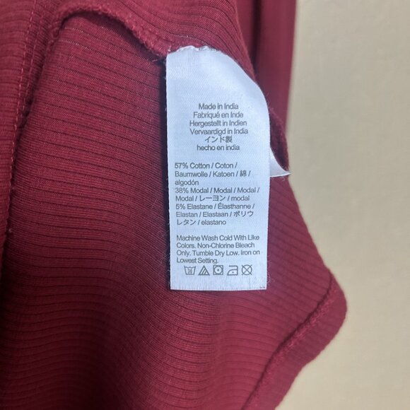 J. Crew Womens Ribbed Puff Sleeves Top Red Size 3X - Picture 3 of 6